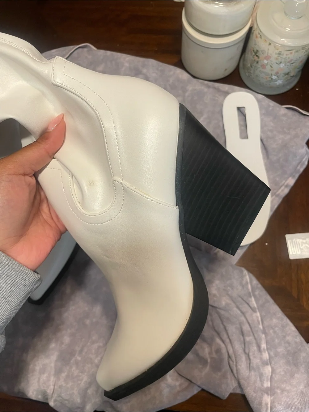 Forever 21 White Pointed-Toe Over-The-Knee Boots